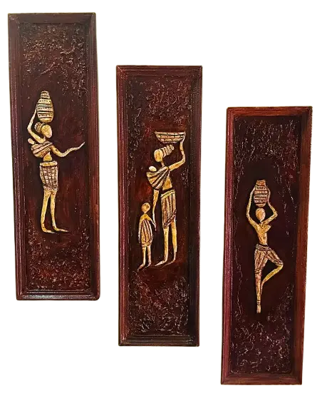 Indian Trible life style Clay Art Work Set of 3 (6inch*20inch)Trible life style