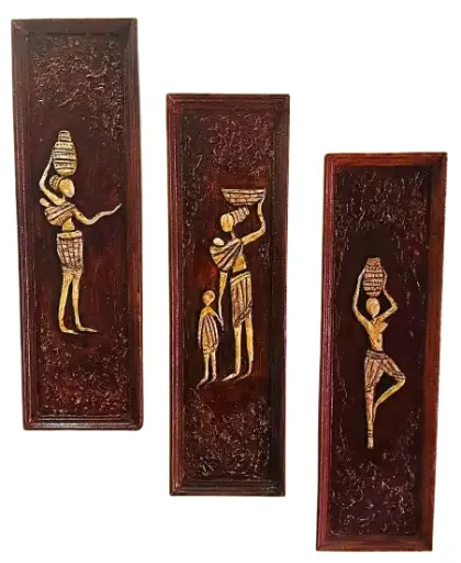 Indian Trible life style Clay Art Work Set of 3 (6inch*20inch)Trible life style